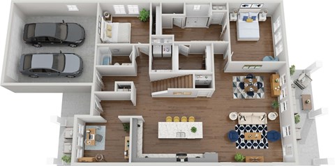 Floor plan for 3 beds, 3 baths, 2452 sqft